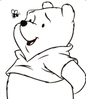 A coloring page of winnie the pooh